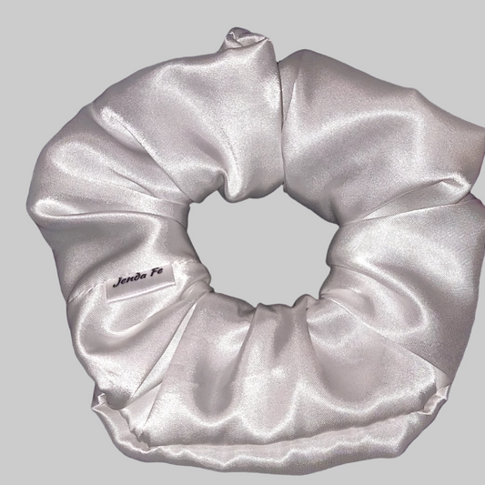 White Satin Scrunchie