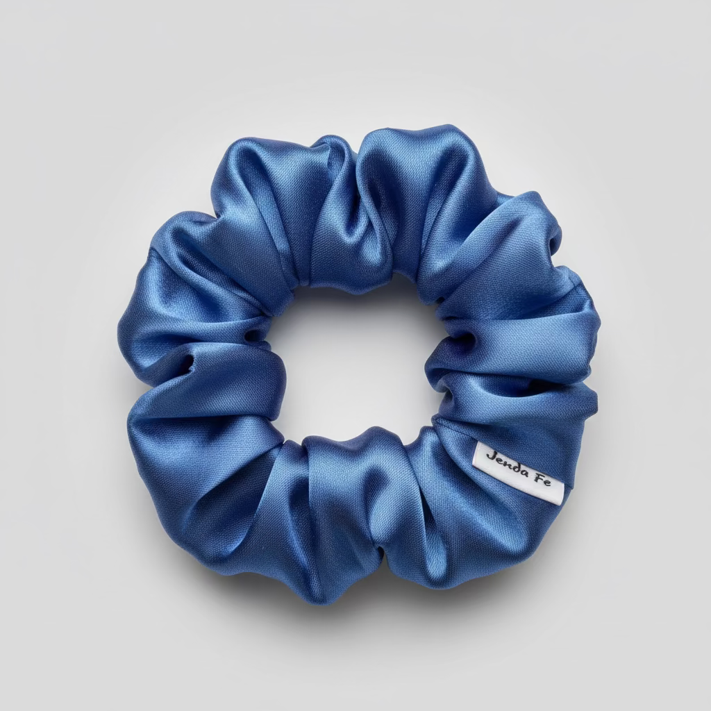 Royal Blue Satin Scrunchie